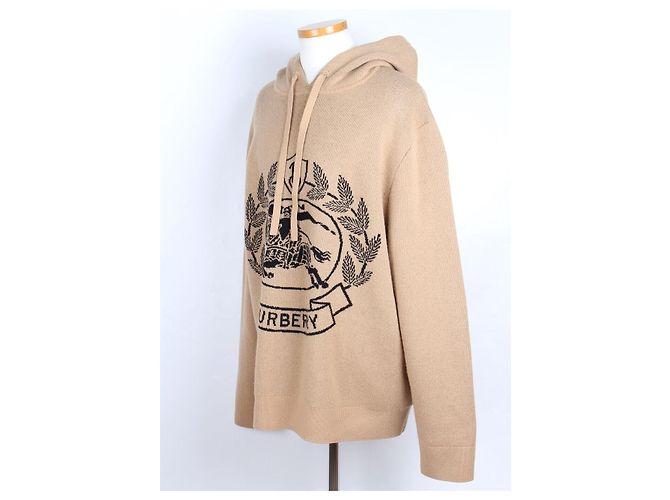 Burberry Kapuzenpullover aus Strick Laurel Logo Camel XL Braun - Ansicht 2