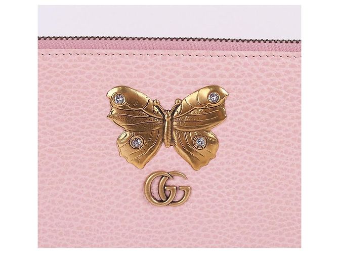 Gucci Clutch a farfalla in pelle rosa - vista 2