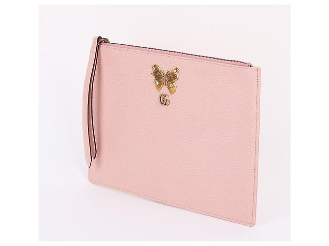 Gucci Clutch a farfalla in pelle rosa - vista 3