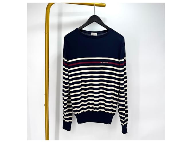Moncler Gestreickter Strick in Navy Blau - Ansicht 2