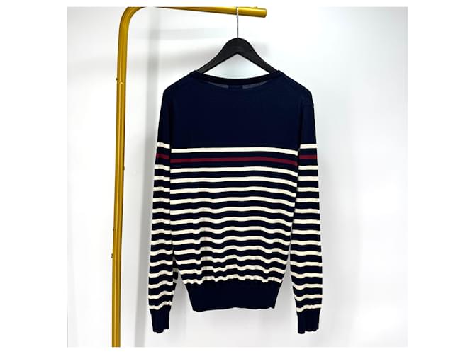 Moncler Gestreickter Strick in Navy Blau - Ansicht 3