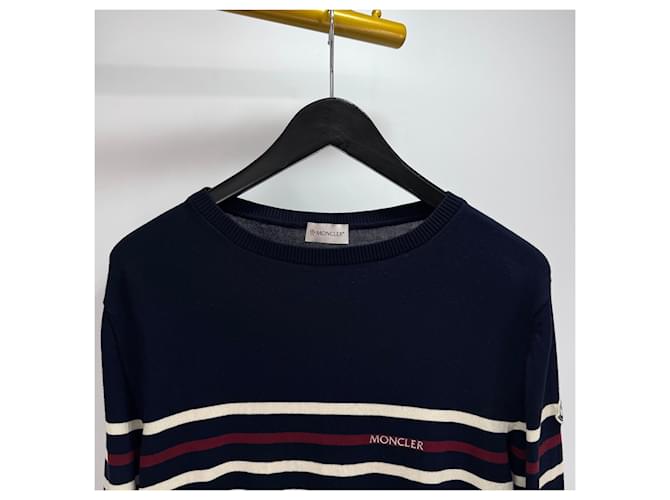 Moncler Gestreickter Strick in Navy Blau - Ansicht 4