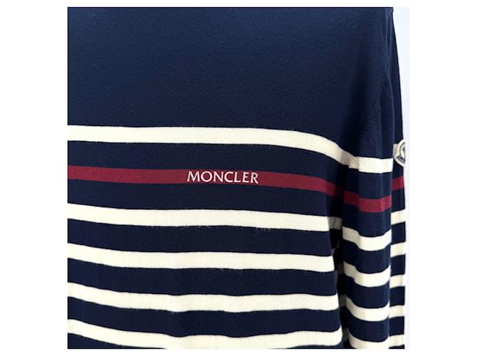 Moncler Gestreickter Strick in Navy Blau - Ansicht 5