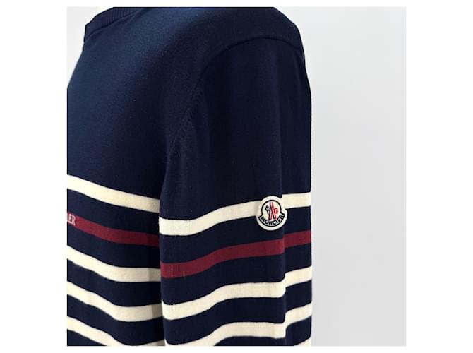 Moncler Gestreickter Strick in Navy Blau - Ansicht 6