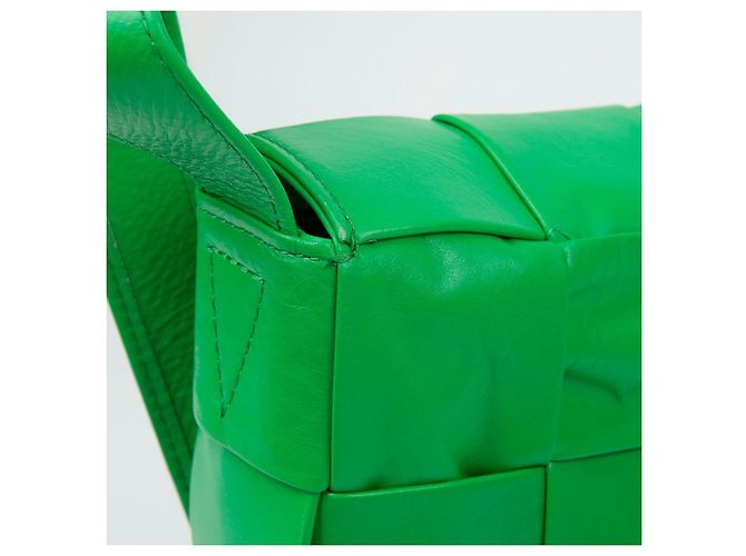 Bottega Veneta Borsa a tracolla Maxi Parquet Intrecciato in pelle Cassette Verde - vista 10
