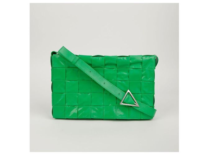 Bottega Veneta Borsa a tracolla Maxi Parquet Intrecciato in pelle Cassette Verde - vista 2