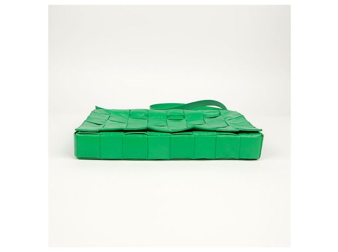Bottega Veneta Borsa a tracolla Maxi Parquet Intrecciato in pelle Cassette Verde - vista 5