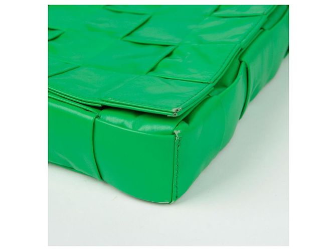 Bottega Veneta Borsa a tracolla Maxi Parquet Intrecciato in pelle Cassette Verde - vista 6