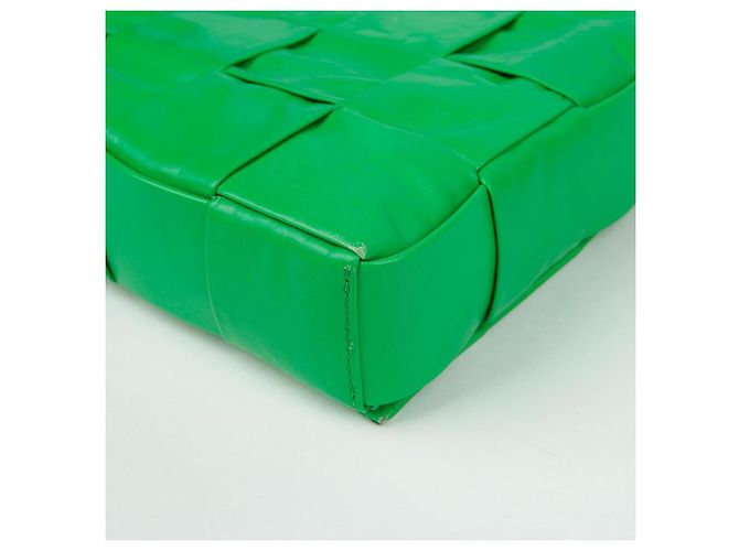 Bottega Veneta Borsa a tracolla Maxi Parquet Intrecciato in pelle Cassette Verde - vista 8