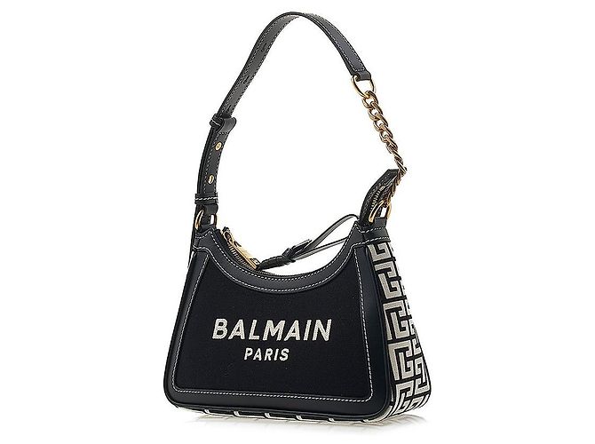 Balmain Borsa a tracolla in tela B-ami da donna TCMS GFE Nero - vista 2