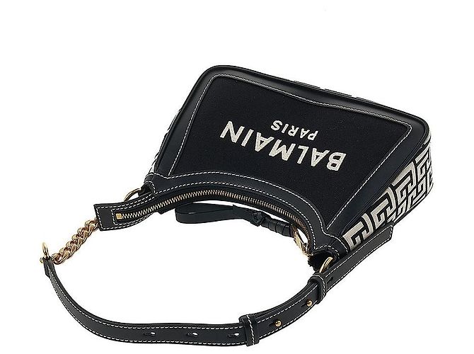 Balmain Borsa a tracolla in tela B-ami da donna TCMS GFE Nero - vista 4