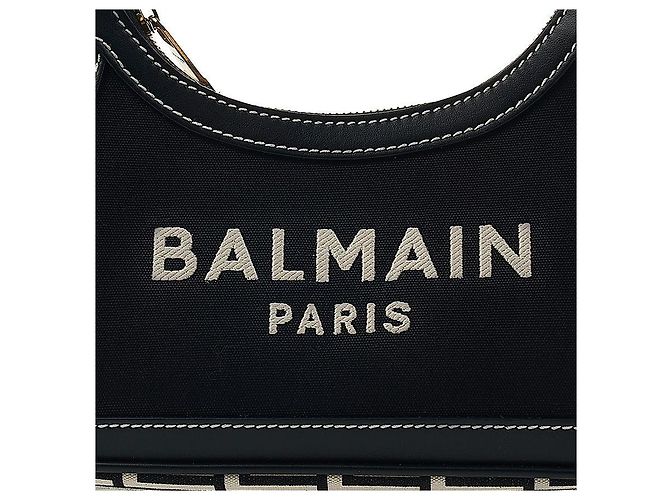 Balmain Borsa a tracolla in tela B-ami da donna TCMS GFE Nero - vista 6