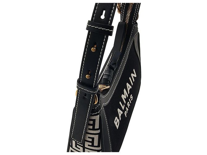 Balmain Borsa a tracolla in tela B-ami da donna TCMS GFE Nero - vista 7