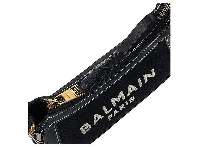 Balmain Borsa a tracolla in tela B-ami da donna TCMS GFE Nero - vista 9