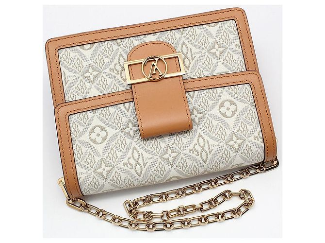 Louis Vuitton Borsa a tracolla e crossbody Dauphine MM in jacquard monogram Marrone - vista 4