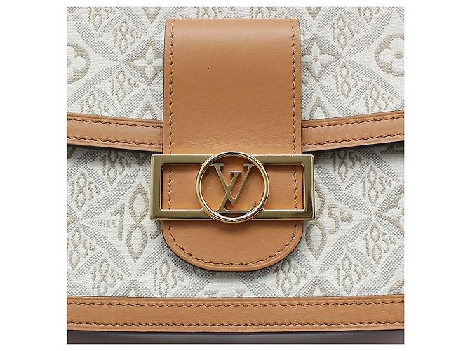 Louis Vuitton Borsa a tracolla e crossbody Dauphine MM in jacquard monogram Marrone - vista 7
