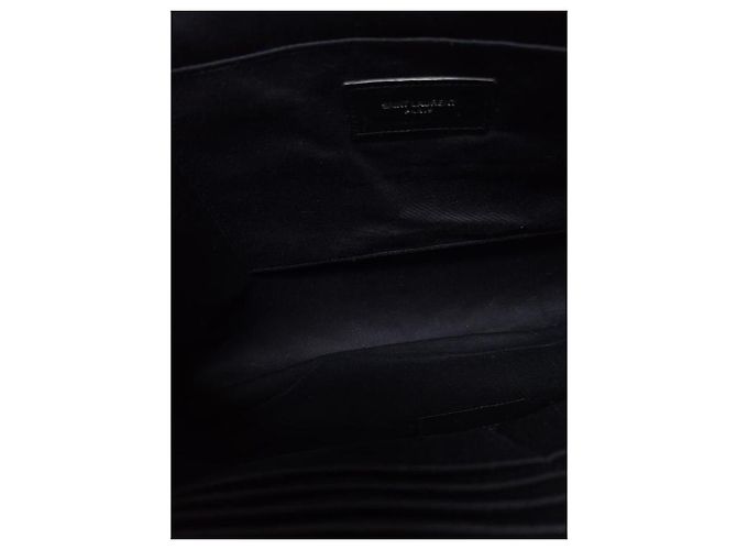 Saint Laurent Clutch Matelassé YSL bordeaux e argento Rosso - vista 4
