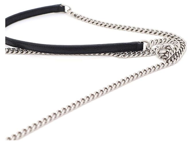 Saint Laurent Borsa a tracolla WOC Crocodile Kate con nappa Nero - vista 7