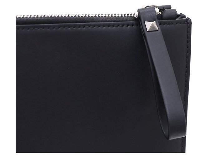 Valentino Portafoglio e clutch in pelle di vitello VLTN Document Case Nero - vista 4