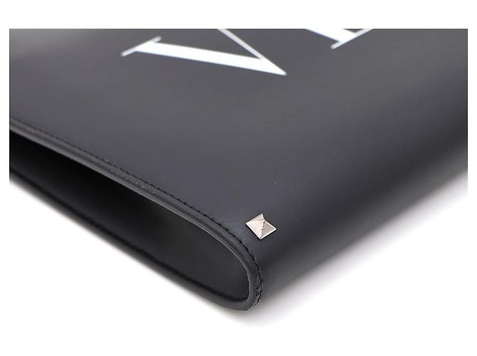 Valentino Portafoglio e clutch in pelle di vitello VLTN Document Case Nero - vista 5