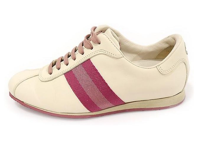 Gucci Sneaker basse WEB Icon in pelle beige da donna Marrone - vista 3