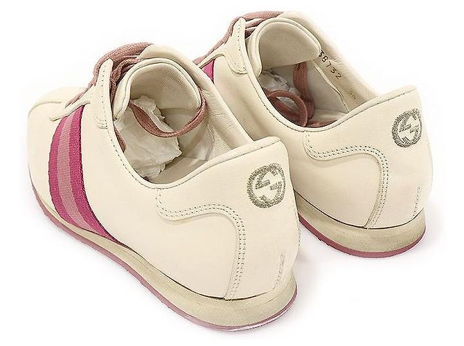 Gucci Sneaker basse WEB Icon in pelle beige da donna Marrone - vista 4