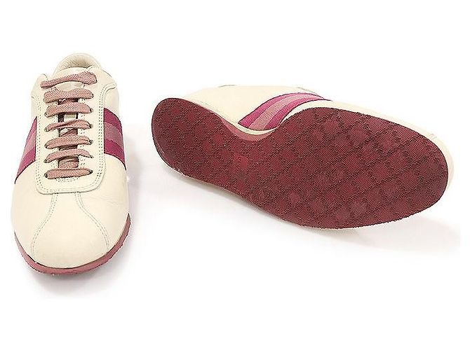 Gucci Sneaker basse WEB Icon in pelle beige da donna Marrone - vista 5