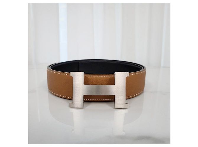 Hermès Constance Reversible Silver Buckle Men's Belt Black Gold Multiple colors - view 6