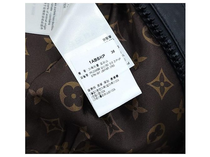 Louis Vuitton Abito in pelle a righe con zip Nero - vista 6
