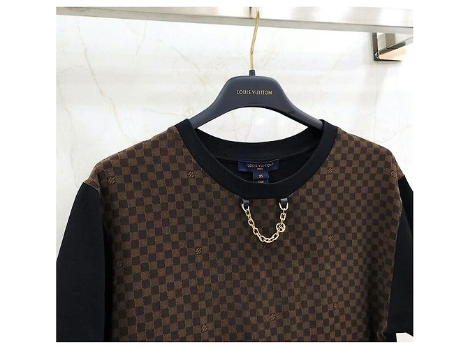 Louis Vuitton T-shirt a maniche corte con inserto Micro Damier Nero - vista 4
