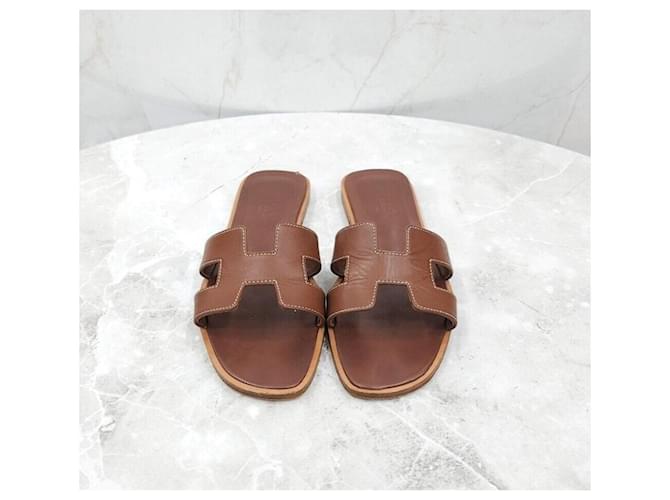 Hermès Sandali Oran Oro Rosso - vista 2