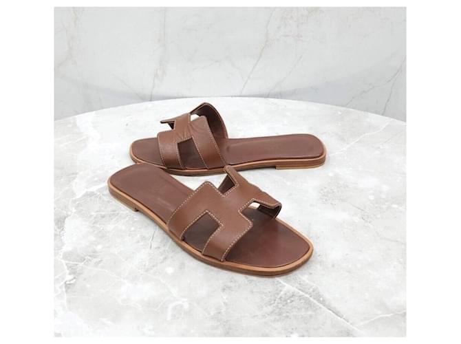 Hermès Sandali Oran Oro Rosso - vista 3