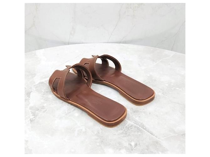 Hermès Sandali Oran Oro Rosso - vista 4