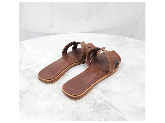 Hermès Sandali Oran Oro Rosso - vista 5