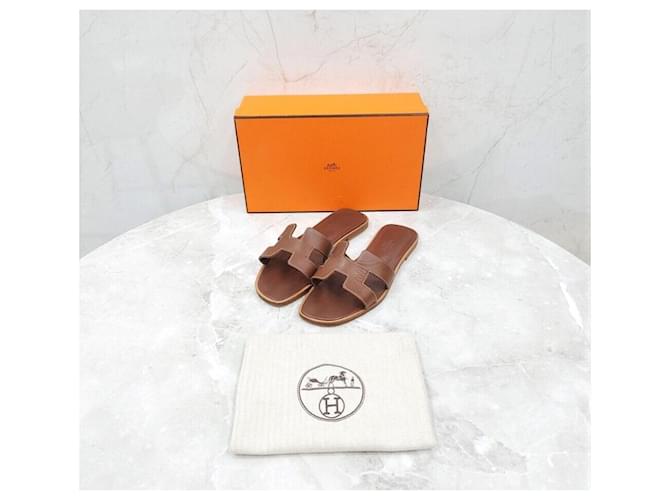 Hermès Sandali Oran Oro Rosso - vista 6