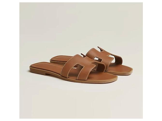 Hermès Sandali Oran Oro Rosso - vista 8