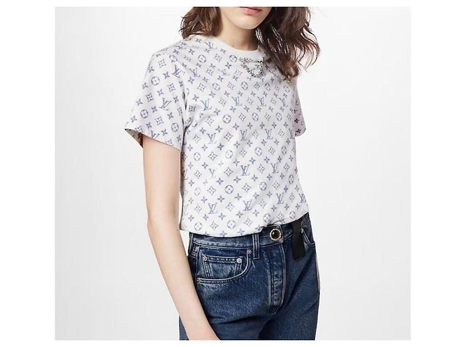 Louis Vuitton LV Escale T-Shirt mit Monogramm-Print Silber - Ansicht 9