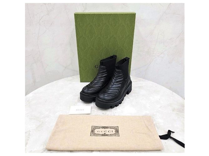 Gucci Botas Chelsea matelassé negras Negro - vista 8