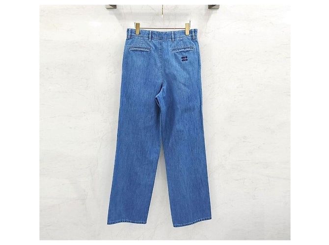 Miu Miu Pantaloni in denim chambray blu classico - vista 2