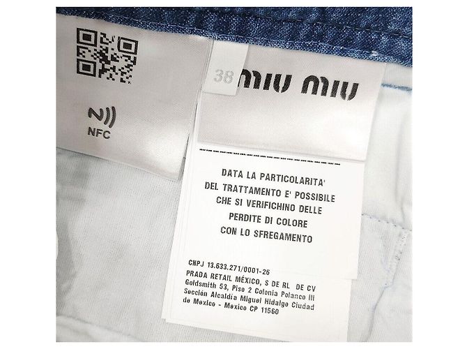 Miu Miu Pantaloni in denim chambray blu classico - vista 5