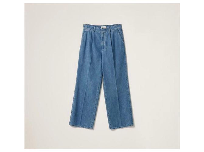 Miu Miu Pantaloni in denim chambray blu classico - vista 8