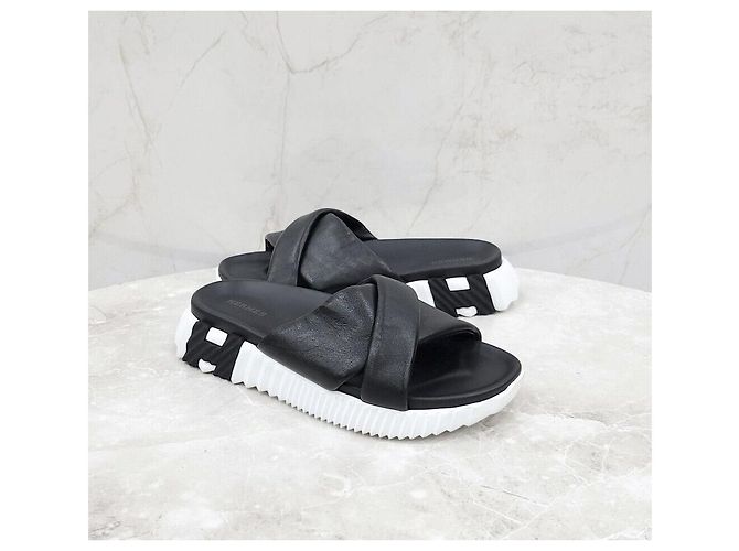 Hermès Sandalo Ciabatta in Pelle - vista 3
