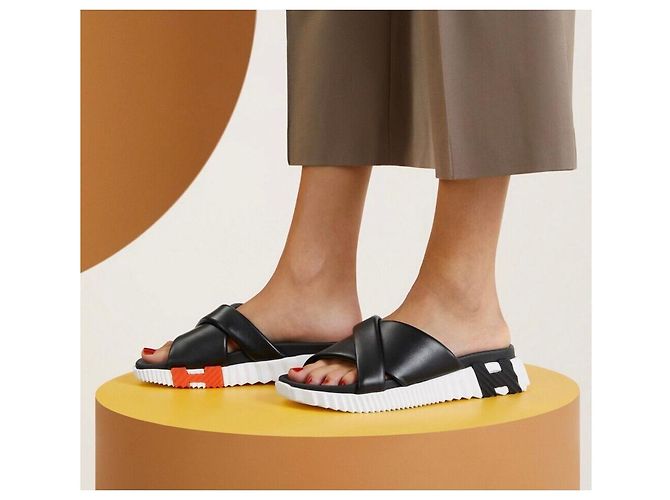 Hermès Sandalo Ciabatta in Pelle - vista 7