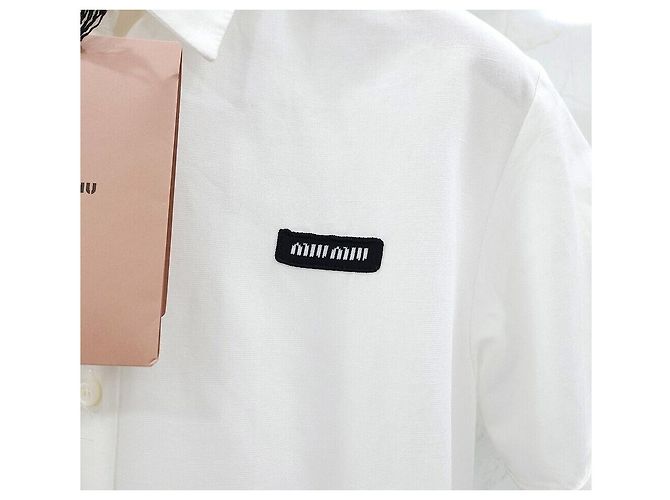 Miu Miu Vestido de popelina Bandana White - vista 4