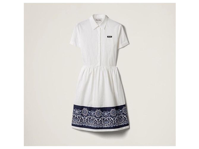 Miu Miu Vestido de popelina Bandana White - vista 8