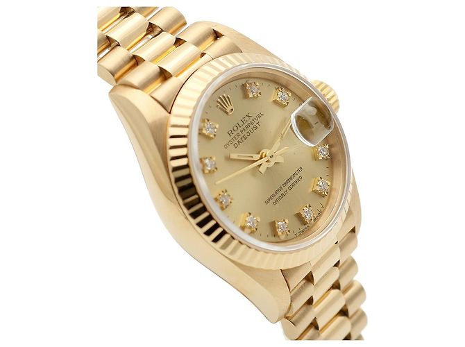Rolex Datejust Gold Aftersetting Diamond Damenuhr Gelb - Ansicht 12