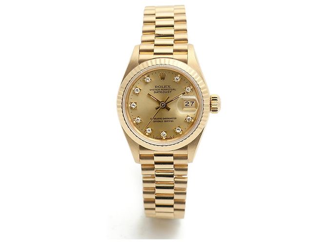 Rolex Datejust Gold Aftersetting Diamond Damenuhr Gelb - Ansicht 15