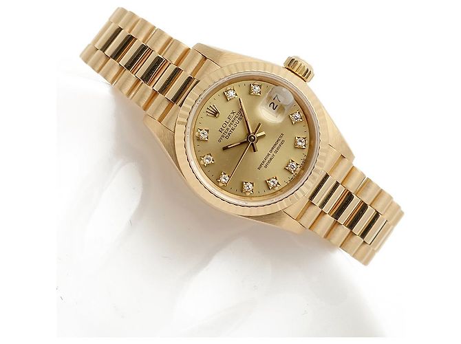 Rolex Datejust Gold Aftersetting Diamond Damenuhr Gelb - Ansicht 24