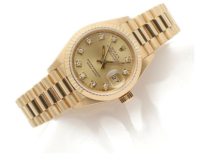 Rolex Datejust Gold Aftersetting Diamond Damenuhr Gelb - Ansicht 25