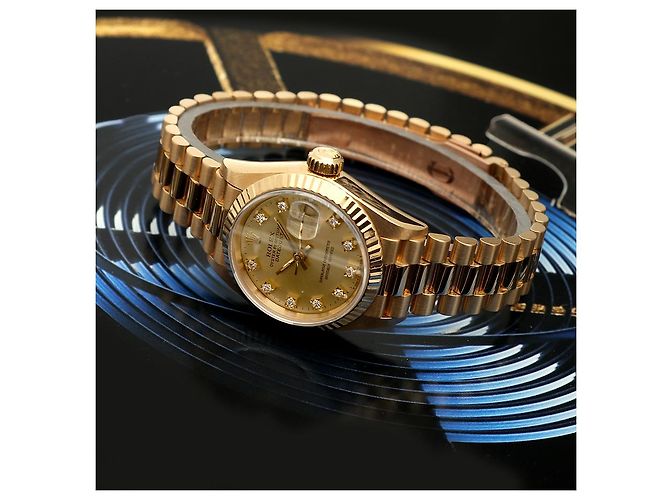 Rolex Datejust Gold Aftersetting Diamond Damenuhr Gelb - Ansicht 26